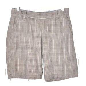 The North Face Womens Size 4 Plaid Mendocino Casual Shorts Golf Hiking Khaki